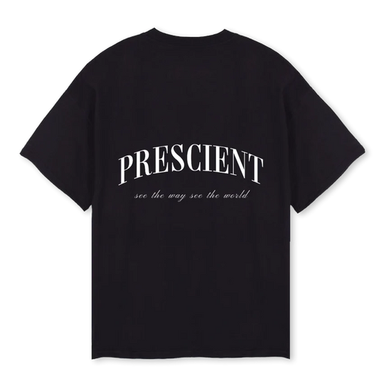 Back of Prescient Classic Black T-Shirt