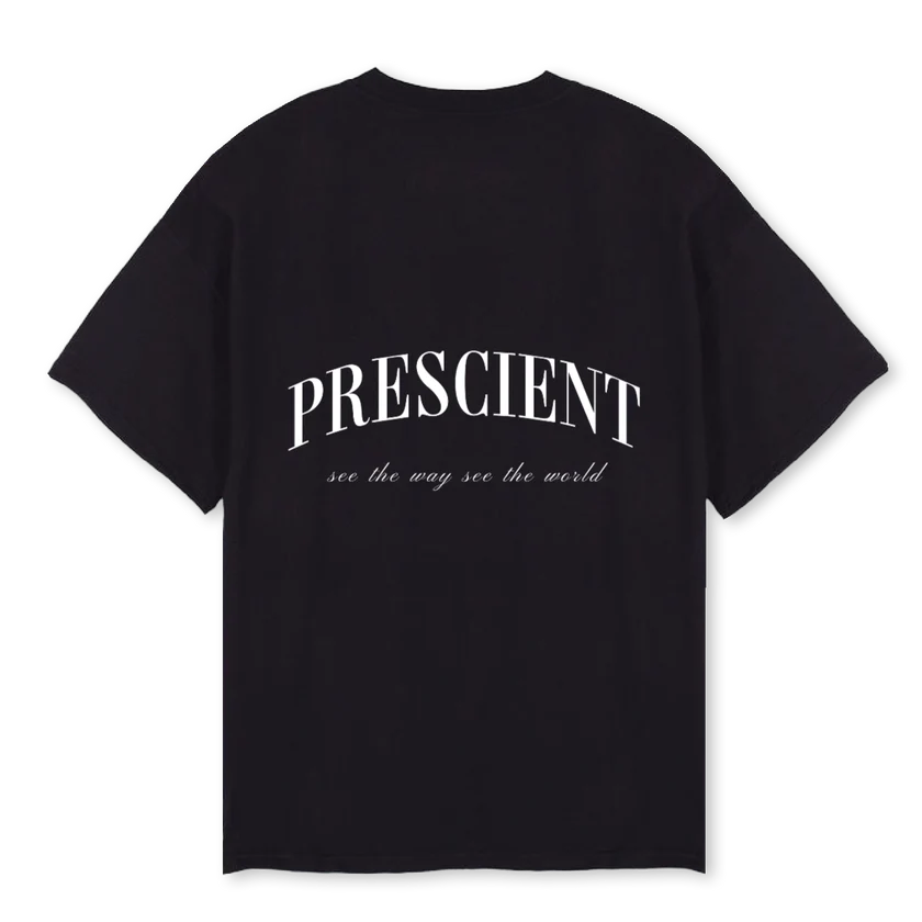 Back of Prescient Classic Black T-Shirt 